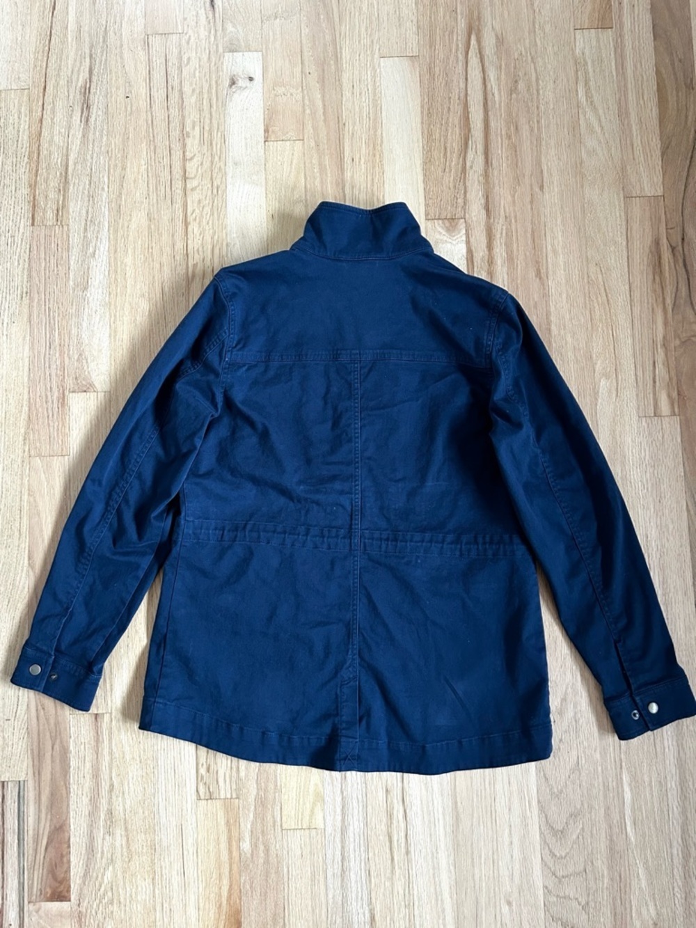 LL BEAN women’s utility jacket navy blue barn chore workwear size M - Picture 12 of 12
